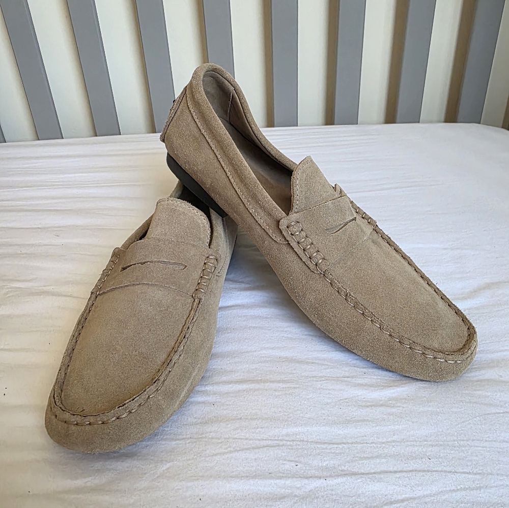 Laurent Effel Vintage Men's Tan Suede Slip On Loafers Size 11
